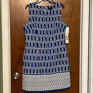Blue and white dress